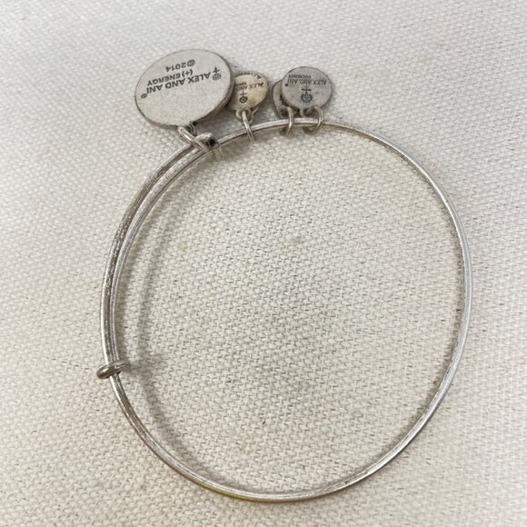 Alex and Ani Path of Life Charm Bangle Bracelet 2014 Adjustable Silver-Tone - Picture 4 of 6